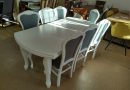 Biely stôl so stoličkami -nábytok Levice