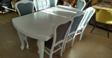 Biely stôl so stoličkami -nábytok Levice